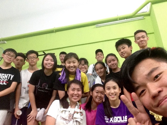 Students playing badminton